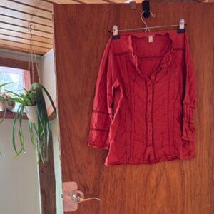 Terracotta Womens Blouse Button-up Size M
